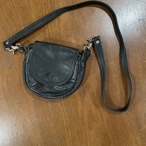 Black Leather Crossbody Bag
